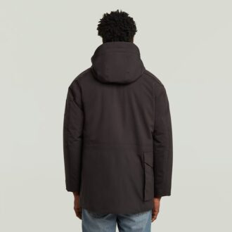 Parkas med flera fickor och vadderad jacka