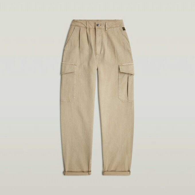 Plisserad avsmalnande cargo chino
