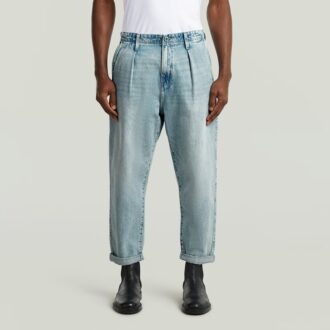 Plisserad Chino Denim Avslappnad Avsmalnande Plisserad Chino Denim Avslappnad Avsmalnande