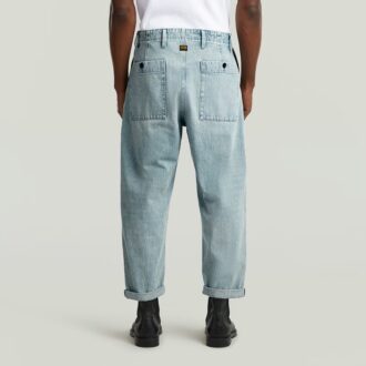 Plisserad Chino Denim Avslappnad Avsmalnande Plisserad Chino Denim Avslappnad Avsmalnande