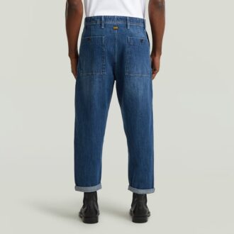 Plisserad Chino Denim Avslappnad Avsmalnande Plisserad Chino Denim Avslappnad Avsmalnande