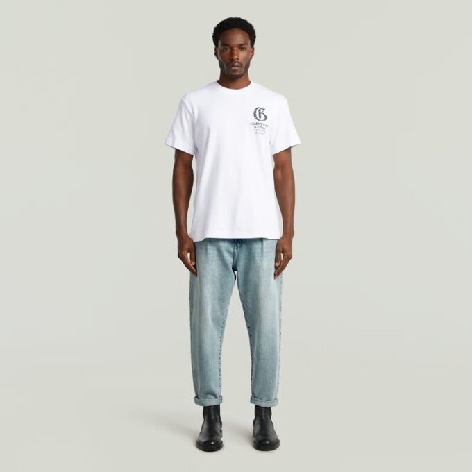 Plisserad Chino Denim Avslappnad Avsmalnande Plisserad Chino Denim Avslappnad Avsmalnande