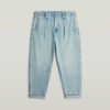 Plisserad Chino Denim Avslappnad Avsmalnande Plisserad Chino Denim Avslappnad Avsmalnande
