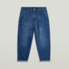 Plisserad Chino Denim Avslappnad Avsmalnande Plisserad Chino Denim Avslappnad Avsmalnande