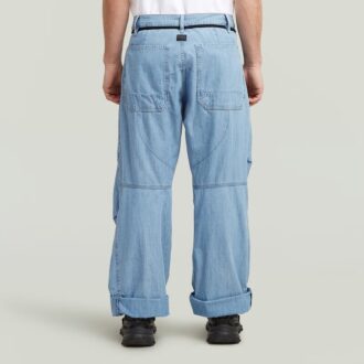 Plisserade 3D-denimjeans