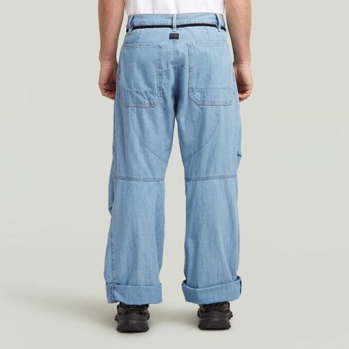 Plisserade 3D-denimjeans Plisserade 3D-denimjeans