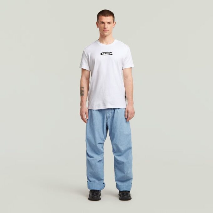 Plisserade 3D-denimjeans Plisserade 3D-denimjeans