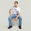 Plisserade 3D-denimjeans Plisserade 3D-denimjeans