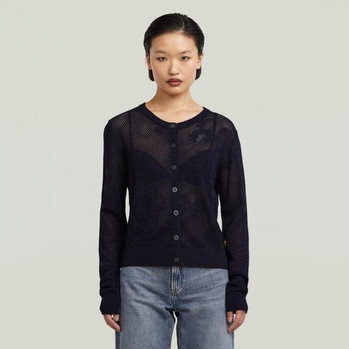 Pointelle Cardigan Stickad Pointelle Cardigan Stickad