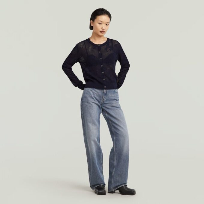 Pointelle Cardigan Stickad Pointelle Cardigan Stickad