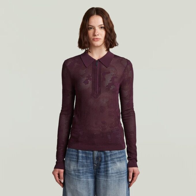 Pointelle Slim Knit Polo Pointelle Slim Knit Polo