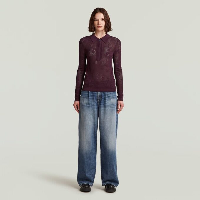 Pointelle Slim Knit Polo Pointelle Slim Knit Polo