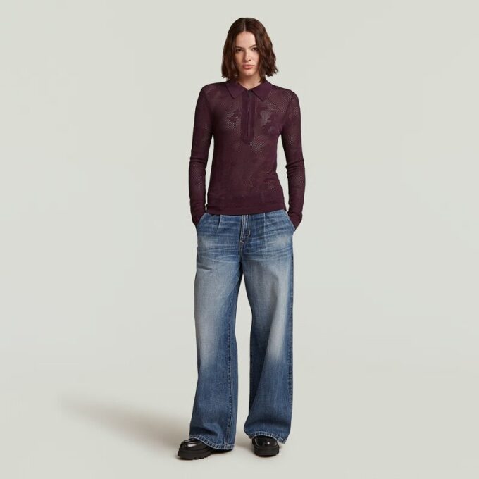 Pointelle Slim Knit Polo Pointelle Slim Knit Polo