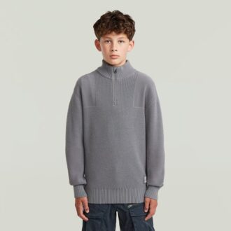 Pojkar Armé Halv Zip Stickad