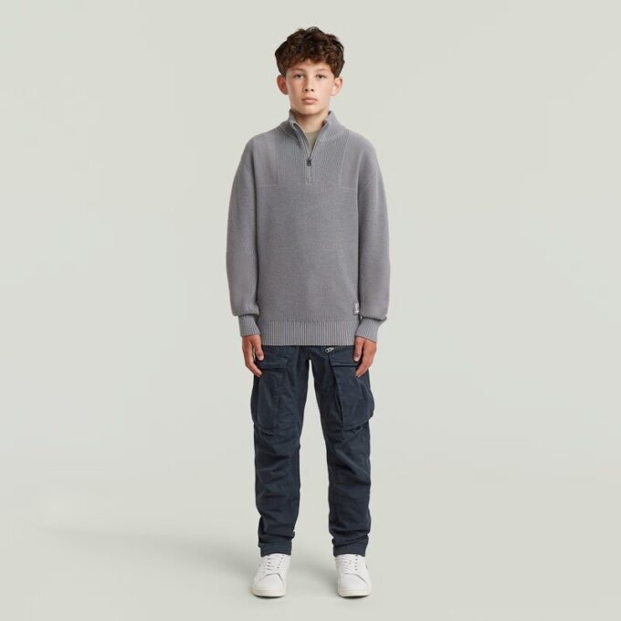 Pojkar Armé Halv Zip Stickad Pojkar Armé Halv Zip Stickad
