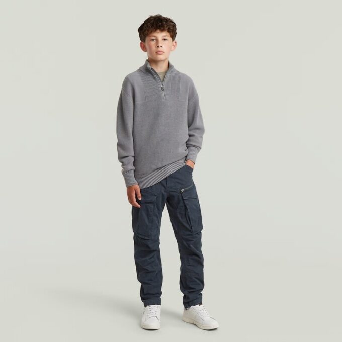 Pojkar Armé Halv Zip Stickad Pojkar Armé Halv Zip Stickad