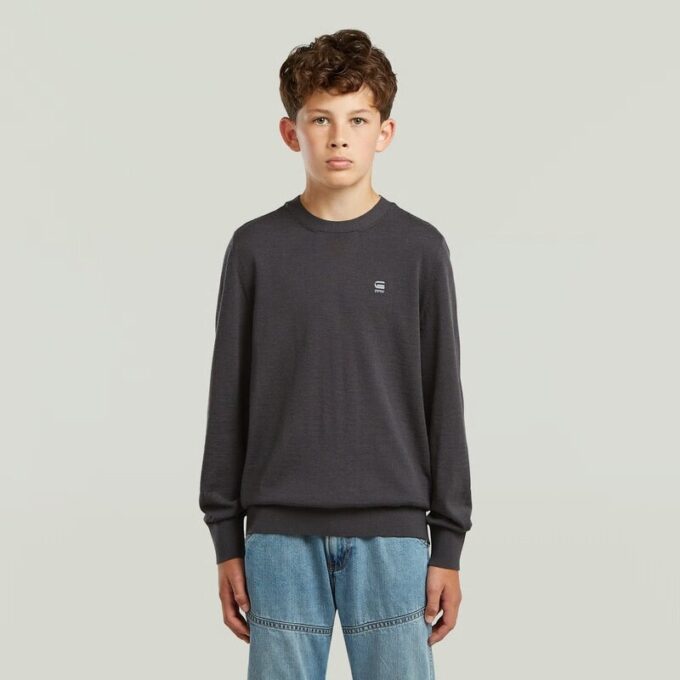 Pojkar Basic Crewstickad Tröja Pojkar Basic Crewstickad Tröja