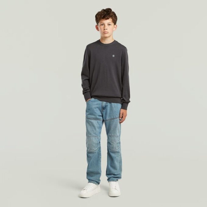 Pojkar Basic Crewstickad Tröja Pojkar Basic Crewstickad Tröja