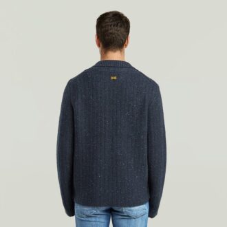 Polokrage Heldragkedja Stickad