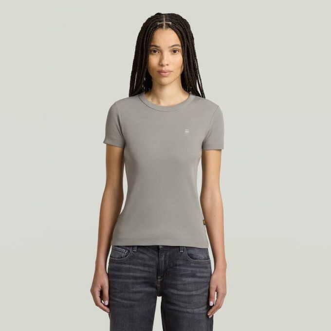 Ribbad t-shirt med ärm