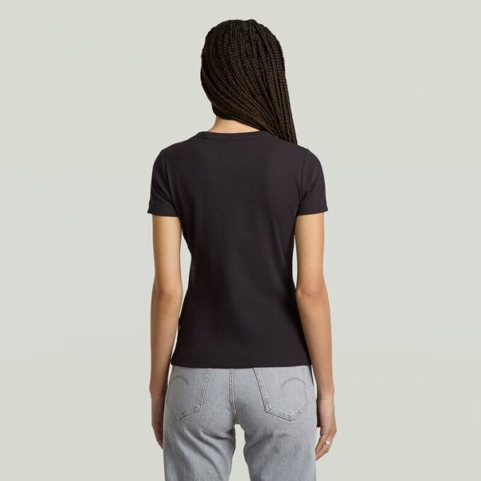 Ribbad t-shirt med ärm Ribbad t-shirt med ärm