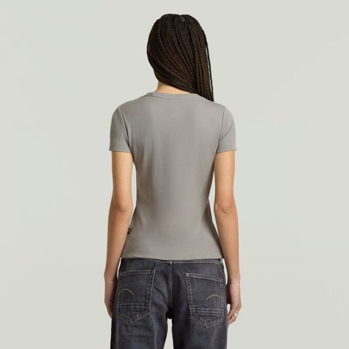 Ribbad t-shirt med ärm