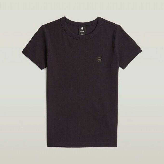 Ribbad t-shirt med ärm Ribbad t-shirt med ärm