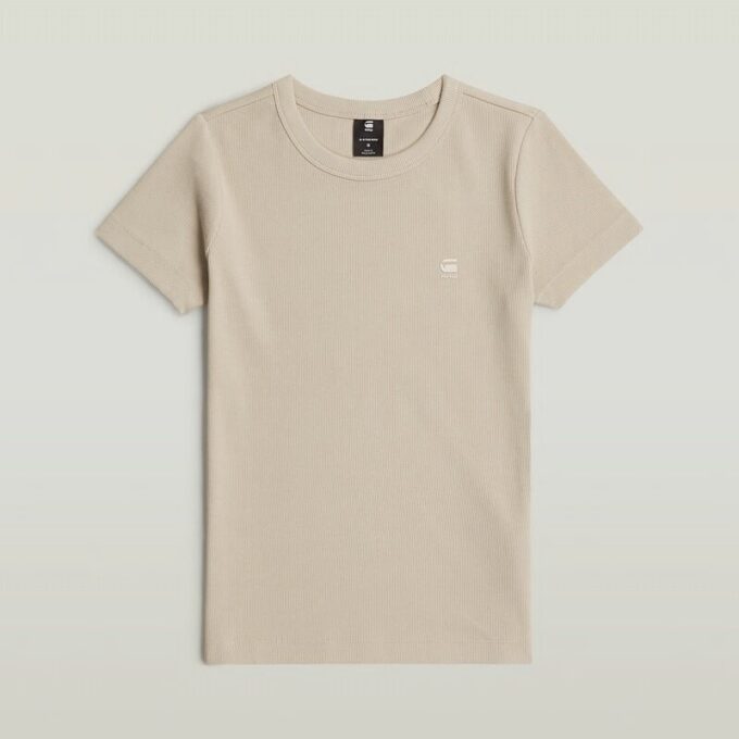 Ribbad t-shirt med ärm Ribbad t-shirt med ärm