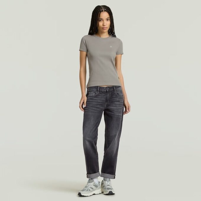 Ribbad t-shirt med ärm