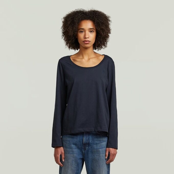 Rundringad långärmad t-shirt