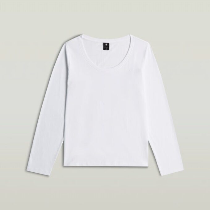 Rundringad långärmad t-shirt