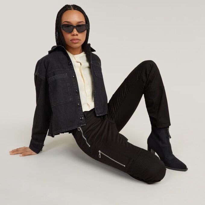 Skinny Cargobyxor med Biker-motiv