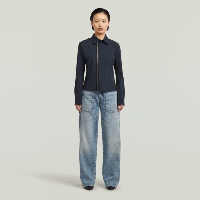 Slim-fit skjorta med dragkedja Slim-fit skjorta med dragkedja