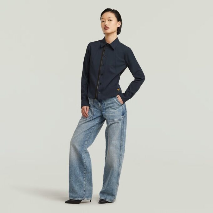 Slim-fit skjorta med dragkedja Slim-fit skjorta med dragkedja