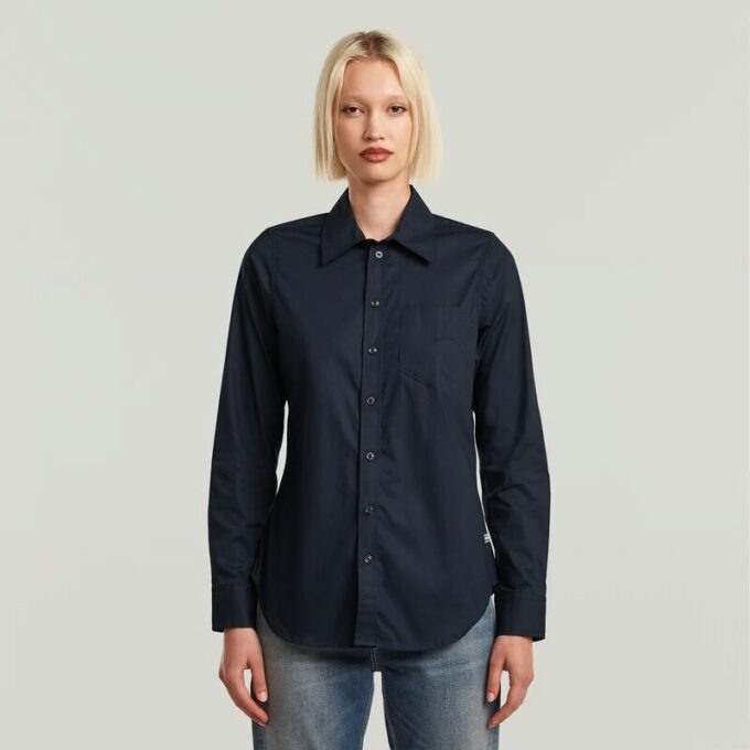 Slim Poplin Långärmad T-shirt Slim Poplin Långärmad T-shirt