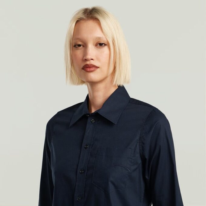 Slim Poplin Långärmad T-shirt Slim Poplin Långärmad T-shirt