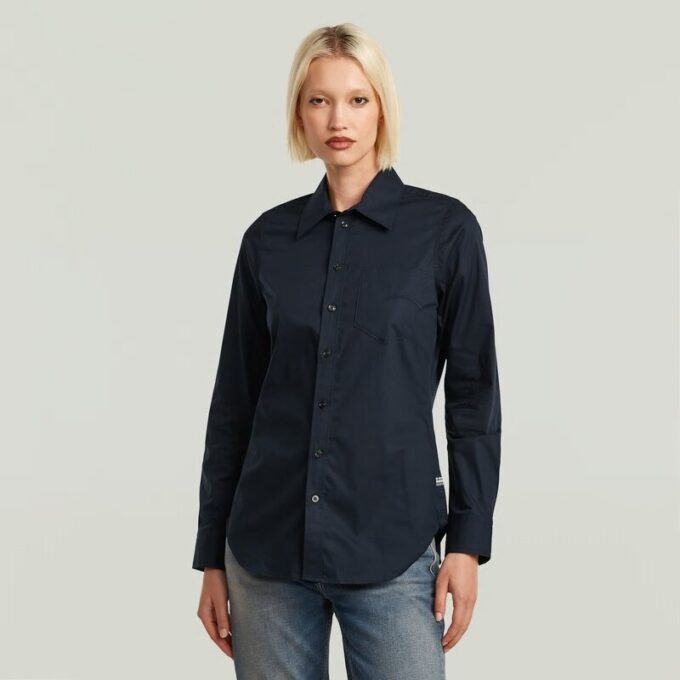 Slim Poplin Långärmad T-shirt Slim Poplin Långärmad T-shirt