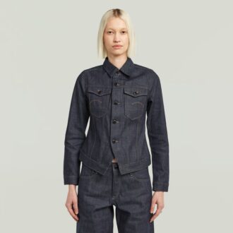 Slimmad Selvedge-jacka med kant och dragkedja
