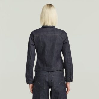 Slimmad Selvedge-jacka med kant och dragkedja