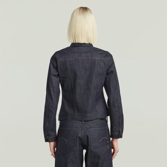 Slimmad Selvedge-jacka med kant och dragkedja Slimmad Selvedge-jacka med kant och dragkedja