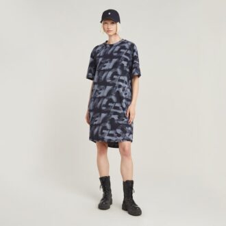 Sprayad Letters Loose Dress