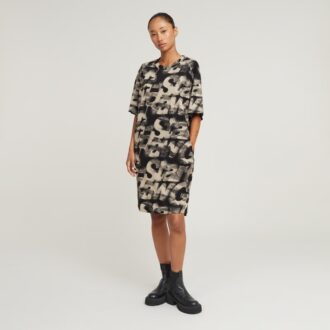 Sprayad Letters Loose Dress