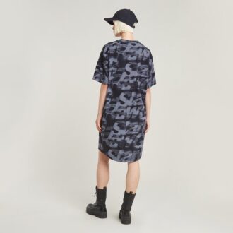 Sprayad Letters Loose Dress