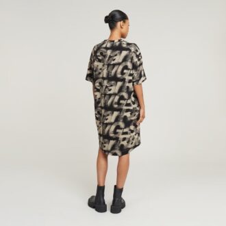 Sprayad Letters Loose Dress