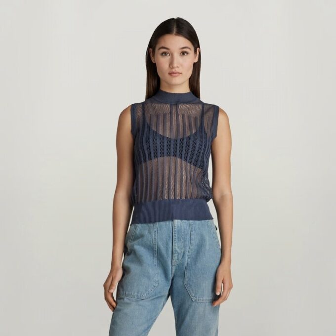 Stickad Pointelle-topp Stickad Pointelle-topp