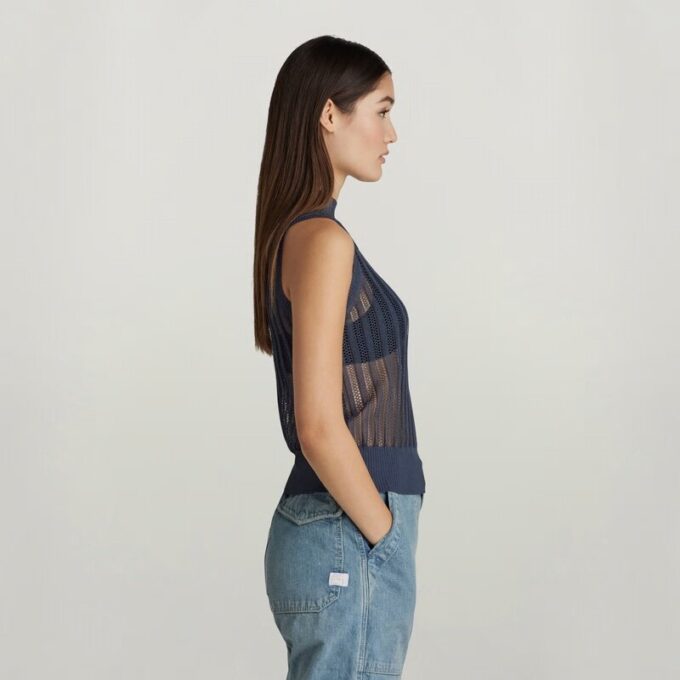 Stickad Pointelle-topp Stickad Pointelle-topp