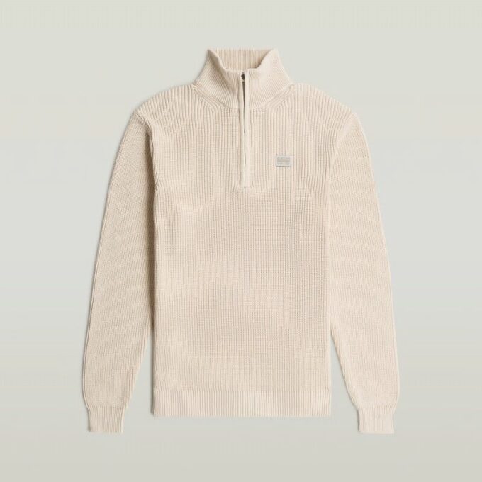 Stickad pullover med halv dragkedja Stickad pullover med halv dragkedja