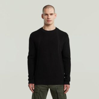 Strukturerad ribbad stickad pullover Strukturerad ribbad stickad pullover