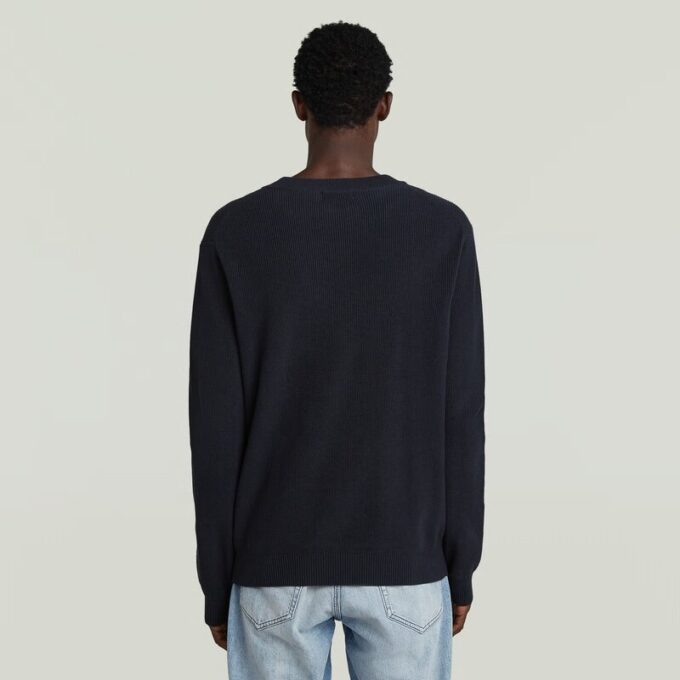 Strukturerad ribbad stickad pullover Strukturerad ribbad stickad pullover
