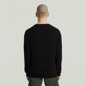 Strukturerad ribbad stickad pullover Strukturerad ribbad stickad pullover